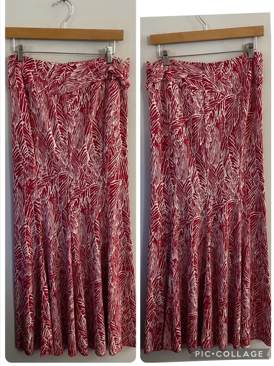 Lapis Dresses & Skirts - Lapis Stretch Red & White Stretch Bodycon Maxi Skirt Boho Festival Summer Fairy
